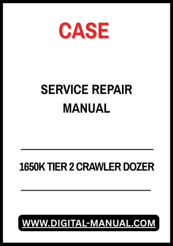 Discover the ultimate resource for maintaining your CASE 1650K Tier 2 Crawler Dozer with our comprehensive Service Repair Manual. This essential guide is designed to provide you with detailed instructions and insights, ensuring that you can perform repairs and maintenance with confidence and precision.