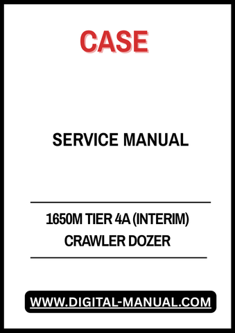 Discover the essential CASE 1650M Tier 4A (Interim) Crawler Dozer Service Manual (Part Number: 51418569), designed to keep your machinery running smoothly and efficiently. This comprehensive manual provides detailed instructions and specifications, ensuring you have the right information at your fingertips for maintenance and repairs.