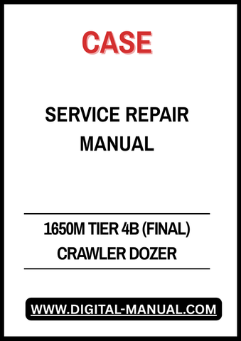  Enhance your maintenance capabilities with the CASE 1650M Tier 4B (Final) Crawler Dozer Service Repair Manual. This comprehensive guide is designed for professionals and enthusiasts alike, providing detailed instructions, diagrams, and troubleshooting tips to keep your dozer running smoothly. With clear, step-by-step procedures, you can confidently tackle repairs and maintenance tasks, ensuring optimal performance and longevity of your equipment. Invest in this essential manual to save time and reduce cost