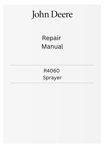 JOHN DEERE R4060 SPRAYER TM116119 REPAIR MANUAL - PDF