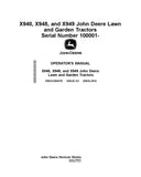 JOHN DEERE X940, X948 AND X949 LAWN AND GARDEN TRACTOR (EXPORT EDITION) SET OF OPERATOR MANUALS OMUC29447