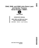 JOHN DEERE X940, X948 AND X949 LAWN AND GARDEN TRACTOR (EXPORT EDITION) SET OF OPERATOR MANUALS OMUC44880
