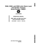 JOHN DEERE X940, X948 AND X949 LAWN AND GARDEN TRACTOR (EXPORT EDITION) SET OF OPERATOR MANUALS OMUC44880