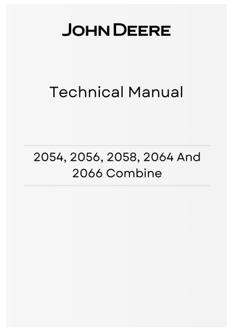 TM4505 - JOHN DEERE 2054, 2056, 2058, 2064 AND 2066 COMBINE TECHNICAL MANUAL