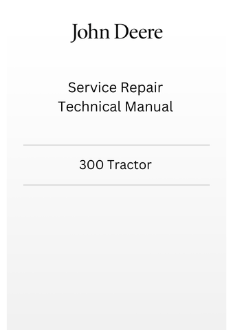 TM4523 - JOHN DEERE 6300 TRACTOR SERVICE REPAIR TECHNICAL MANUAL