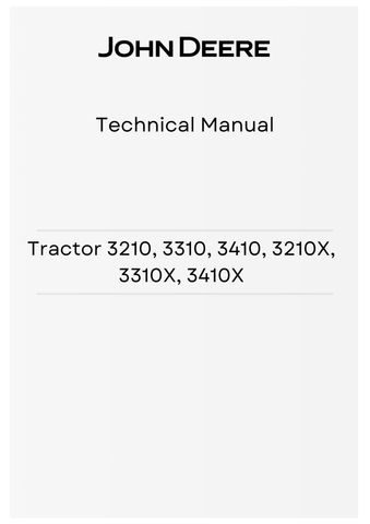 TM4525 - JOHN DEERE 3100, 3200, 3200X, 3300, 3300X, 3400  AND 3400X TRACTOR