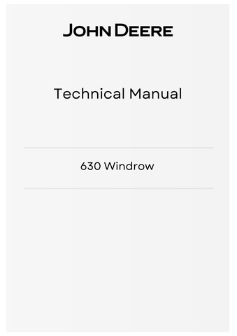 TM4530 - JOHN DEERE 630 WINDROW TECHNICAL MANUAL