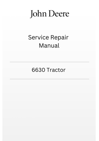 TM8008  - JOHN DEERE 6630 TRACTOR SERVICE REPAIR MANUAL